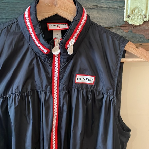 Hunter x Target Black Sleeveless Windbreaker Full Zip Hooded Dress Size Medium - Picture 8 of 16